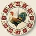 ROOSTER french country KITCHEN chic WALL CLOCK art NEW