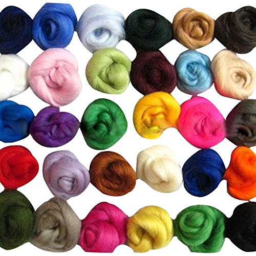 Soledi set of 36 colors wool fibre wool yarn roving for…