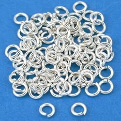 4mm Open Jump Rings 21 Gauge Silver Plated (100)