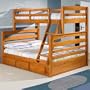 Honey Twin Full Ranch Bunk w/ 3 Drawers: Desk Hutch & Chair, TV Stand