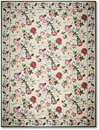 10'x14' Grey, Rust, Pale Pink, Lavender, Ivory, Brown, Multi Color Hand Made Needlepoint Aubusson Oriental Rug