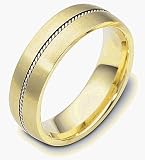 Custom Platinum and 18 Karat Gold Comfort Fit 6.5mm Wedding Band Ring