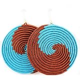 Yego Wave Earrings (Brown, Turquoise)