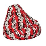 Print and Plush Maui Red Extra Large Size Bean Bag Chair By Elite Furniture
