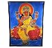 LAKSHMI INDIAN BATIK TAPESTRY ~ Handpainted Cotton Canvas Wall Hanging ~ Goddess of Wealth ~ 22" x 30"