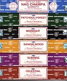 Set of 6 Incense Nag Champa Sunrise Sandalwood Midnight Patchouli Celesteal By Satya