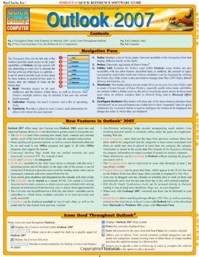 Outlook 2007 (Laminated Reference Guide; Quick Study Computer)