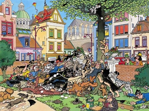 Childrens Toyshop  Toys : Jumbo Puzzle - Jan van Haasteren - Get the Cat (500 pieces)