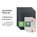 Honeywell HEPA Air Purifier Filter Kit with 3 HEPA R Filters & 4 A Carbon Pre-Cut Pre-Filters