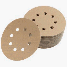 Click here to buy MIRKA GOLD 5 - 8 HOLE DUSTLESS HOOK AND LOOP ASSORTED GRIT SANDPAPER by Mirka.