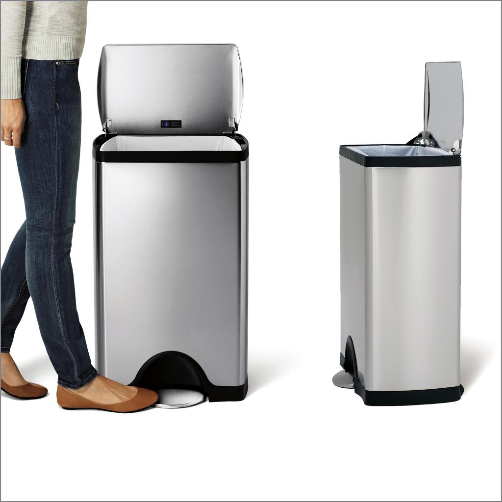 simplehuman Rectangular Pedal Bin, 38 L FingerprintProof Brushed