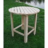 Outdoor patio counter table unfinished cedar wood round 35.5 inch - B001ISZHAQ