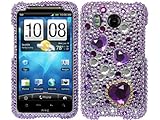 Hearts Purple 3D Bling Rhinestone Faceplate Diamond Crystal Hard Skin Case  ....