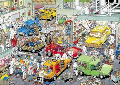 Childrens Toyshop  Toys : Jumbo Puzzle - Jan van Haasteren - Car Respraying Shop (500 pieces)