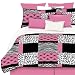 Veratex 460289 Pink Skulls Bed-In-A-Bag Micro-Fiber, Pink/Black/White, Queen