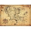 Posters: Le Seigneur Des Anneaux Poster Reproduction - Carte Parchemin De Terre Du Milieu (65 x 45 cm)