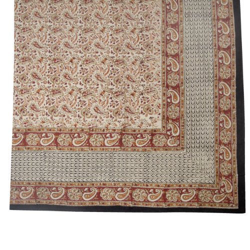 Bed Sheet in Cotton with Block Prints Queen Size