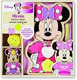 Minnie Button-Match Wooden Lacing Set