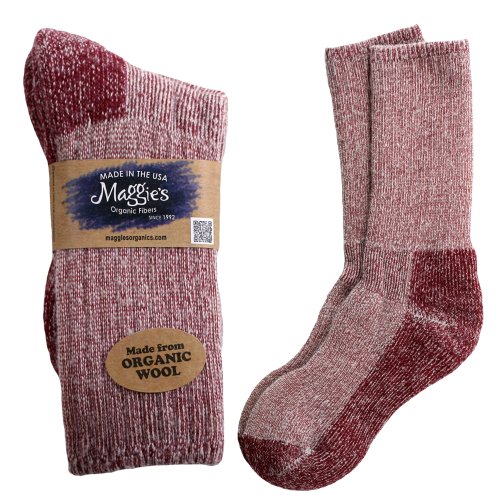 Maggie'S Functional Organics Socks Raspberry 9-11 Killington Mountain Hiker