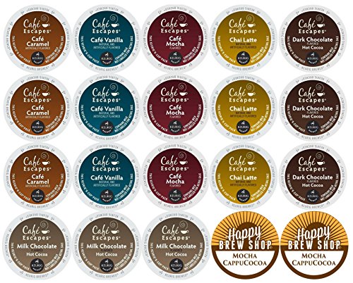 20-count CAFE ESCAPES K-Cup Variety Sampler Pack, Single-Serve Cups for Keurig Brewers
