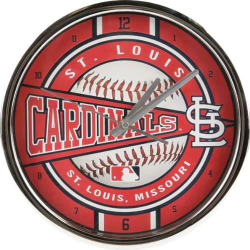 St Louis Cardinals Chrome Clock