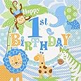 Blue Safari First Birthday Luncheon Napkins, 20ct