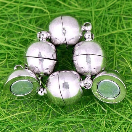 PiercingJ 10mm Magnetic Hematite Round Beads Clasp Findings 5p [Office Product]
