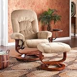 Adjustable Sand Bonded Leather Recliner and Ottoman , Office Chair