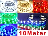 Produkt-Bild: 10m LED RGB Strip Leiste Band SMD 5050 mit 300 LEDs ink Netzteil+Fernbedienung Komplett Set-Wasserdicht-Mehrfarbig