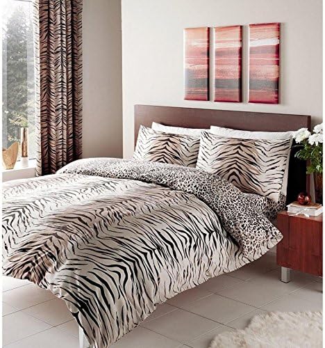 Tiger Skin Print King Reversible Duvet Cover Set