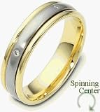 5 Diamond Platinum and 18 Karat Gold SPINNING Comfort Fit Wedding Band Ring