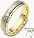 5 Diamond Platinum and 18 Karat Gold SPINNING Comfort Fit Wedding Band - 4.25