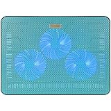 Laptop Fan - iKross 3 LED Cooling Pad Chill Mat with 118mm Fans fits up to 17.3 inch Laptop - Blue