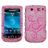 Rhinestones Protector Case for BlackBerry Torch 9800 9810, Whirl Flower Ful ....