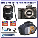 Sony Alpha DSLR-A900 24.6MP SLR Camera Body Sony 28-75mm f/2.8 Smooth Autofocus Motor SAM Lens Two 2 Transcend 32GB CF Case Professional Photographer Shooters Package