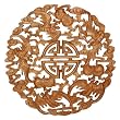 Hand-carved 10.5-inch "Life's Blessings" Camphor Wood Wall Hanging