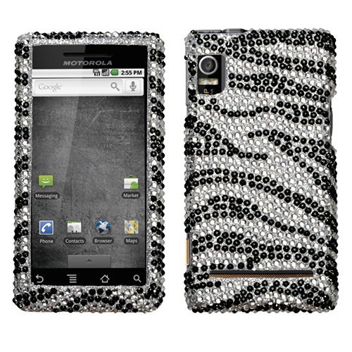 MyBat Motorola Droid 2 / Droid R2D2 Diamante Protector Cover - Black Zebra
