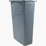 Untouchable? Plastic Rectangular Waste Receptacle, 30''H, Gray