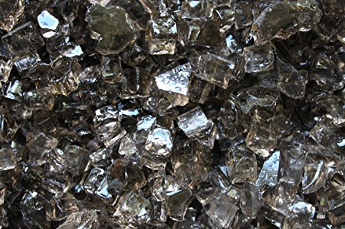 Fireglass 10-pound Reflective Fire Glass with Fireplace Glass and Fire Pit Glass, 1/2-inch, Bronze