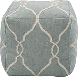 Pouf Ottoman - Papyrus and Slate Blue