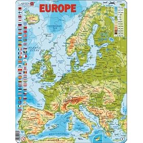 Topographical Europe Card Puzzle - Larsen