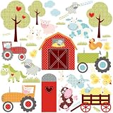 RoomMates RMK1604SCS Happi Barnyard Peel and Stick Wall Decals