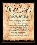 Constitution America Motivational Black Wood-Mounted Art Poster Print - 16 X 20