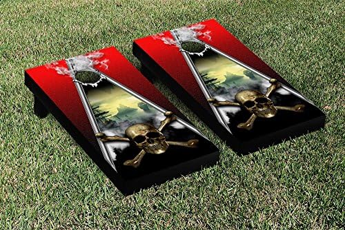 Pirate Skull Ship Cornhole Tailgate Toss, 24x48, Wood