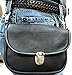 Genuine Leather Biker's Clip on Pouch -Carry on Belt or on Shoulder w/Detachable Strap - Black