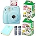 Fujifilm Instax Mini 8 Instant Film Camera (Blue)+ 2 Fujifilm INSTAX Mini Instant Film Twin Pack (= 40 Sheets) with Photo Album 64 Pockets Blue Value Set Bundle
