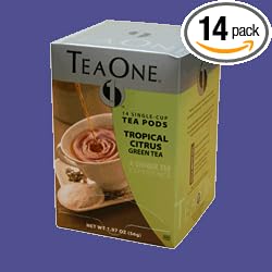 JAV20700 - Java One Single Cup Tropical Citrus Green Tea Pods by Java Trading Co.