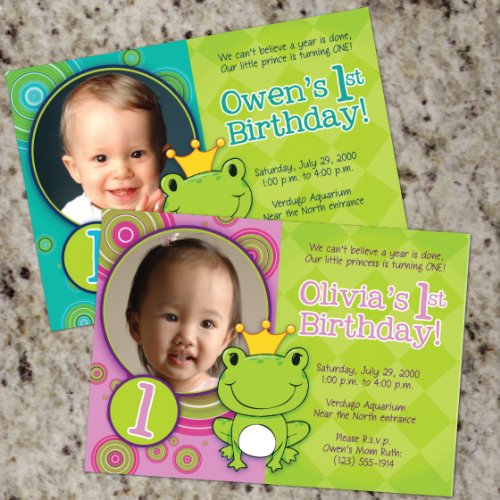 FROG PRINCE OR PRINCESS - Birthday Photo Invitations - Print Your Own