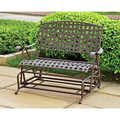 Mandalay Iron Porch KD Double Glider, Antique Black