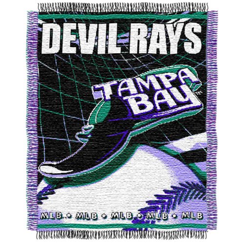 MLB Tampa Bay Devil Rays 48-Inch-by-60-Inch Jacquard Acrylic Throw